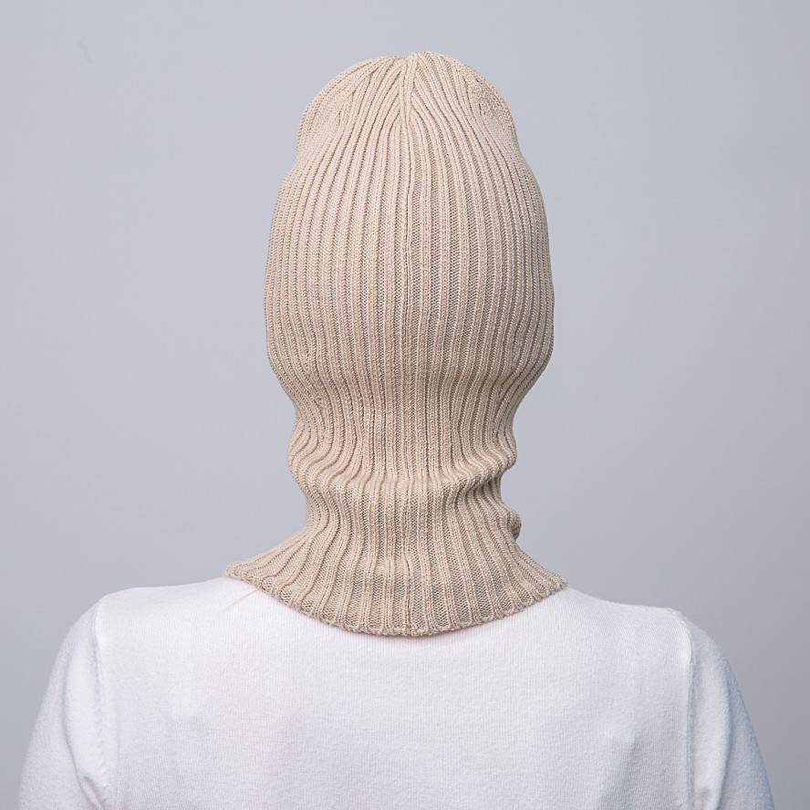 Балаклава жіноча бавовна з акрилом бежева KYLE 000-957, фото 5