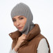Балаклава жіноча бавовна з акрилом сіра KYLE 000-964, фото 3