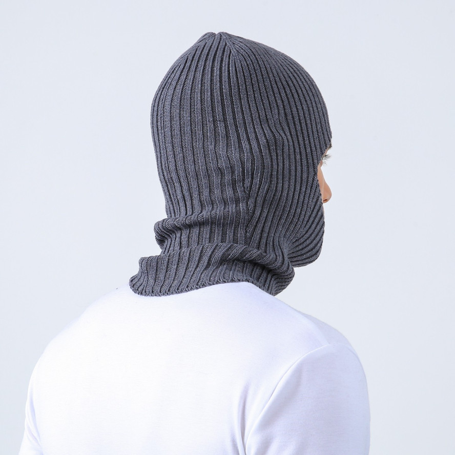 Балаклава мужская хлопок с акрилом серая KYLE 000-971, фото 6
