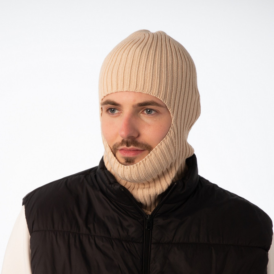 Балаклава мужская хлопок с акрилом бежевая KYLE 000-988, фото 3