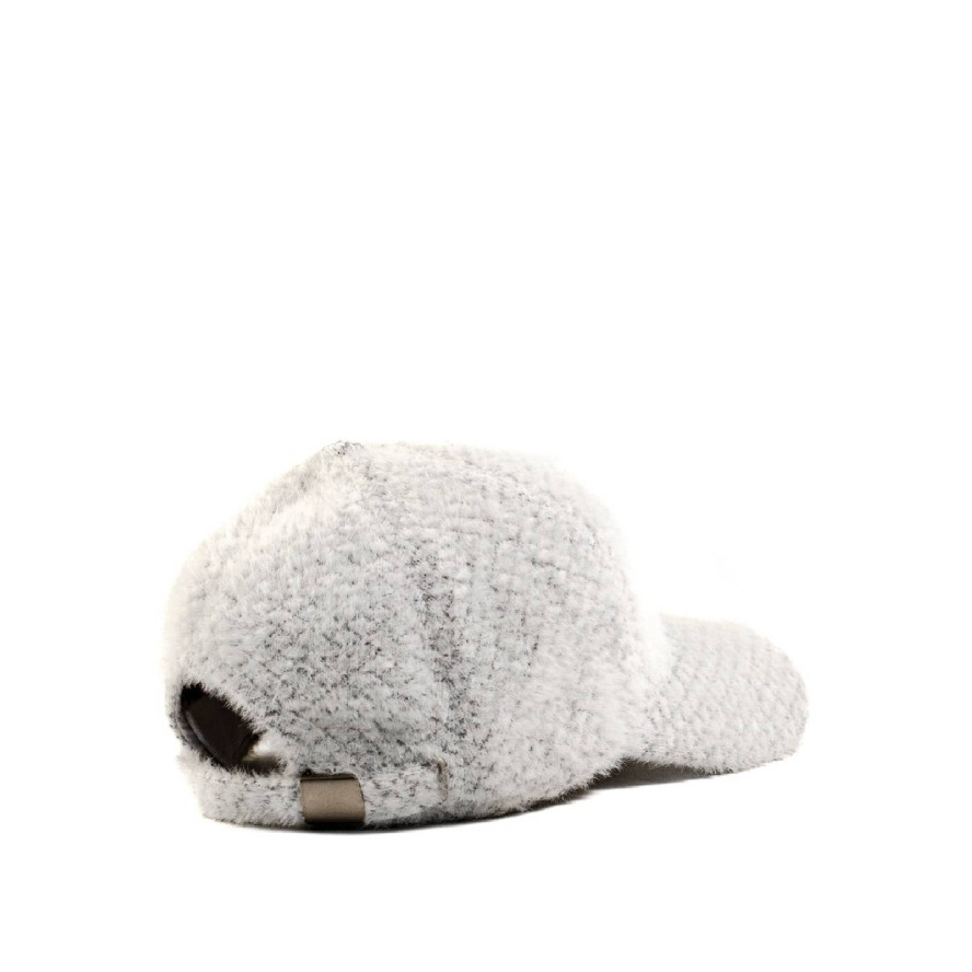 Бейсболка з регулятором жіноча штучне хутро ангора біла 057-043, фото 2