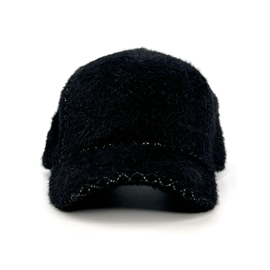 Бейсболка с регулятором женская искусственный мех ангора черная 057-050, фото 2