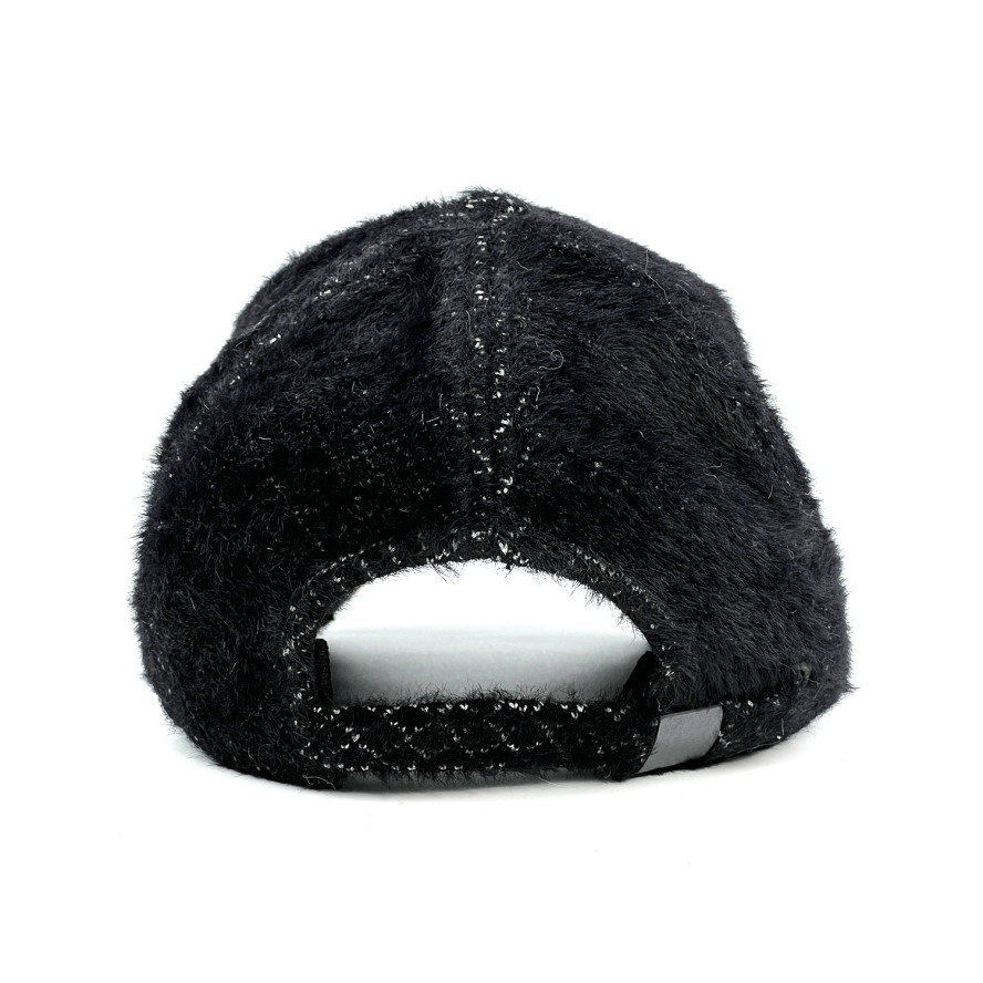 Бейсболка с регулятором женская искусственный мех ангора черная 057-050, фото 3
