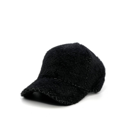 Бейсболка з регулятором жіноча штучне хутро ангора чорна 057-050 Бейсболка з регулятором жіноча штучне хутро ангора чорна 057-050