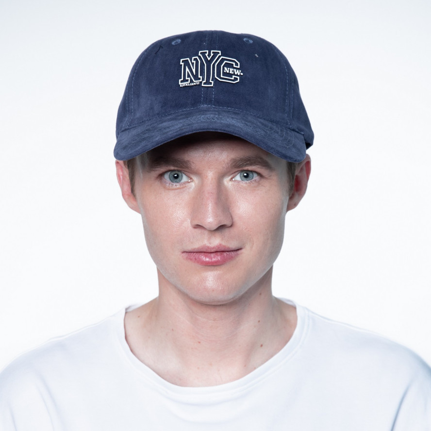 Бейсболка з регулятором чоловіча котон синя BLAKE 159-051, фото 6