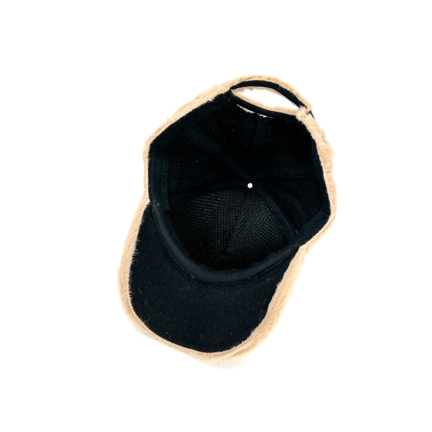 Бейсболка з регулятором жіноча штучне хутро кролик бежева LAM 279-162, фото 3