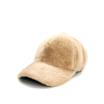 Бейсболка з регулятором жіноча штучне хутро кролик бежева LAM 279-162