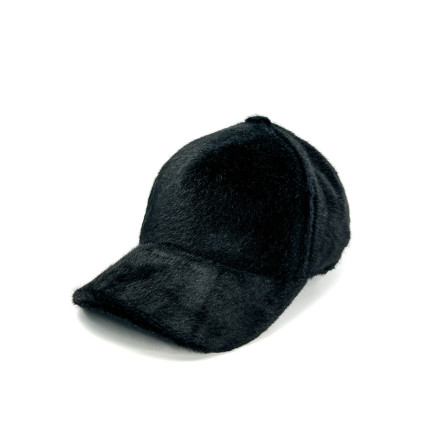 Бейсболка з регулятором жіноча штучне хутро кролик чорна LAM 279-179