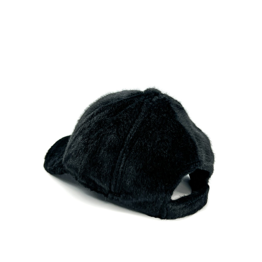 Бейсболка з регулятором жіноча штучне хутро кролик чорна LAM 279-179, фото 2