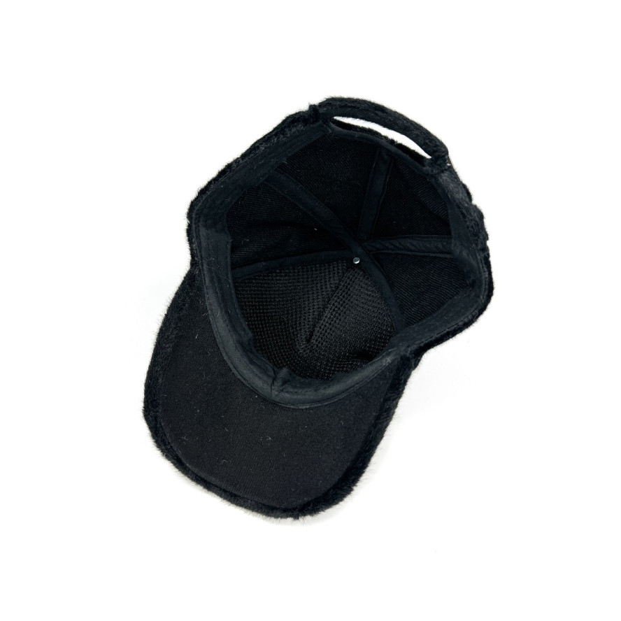 Бейсболка з регулятором жіноча штучне хутро кролик чорна LAM 279-179, фото 3