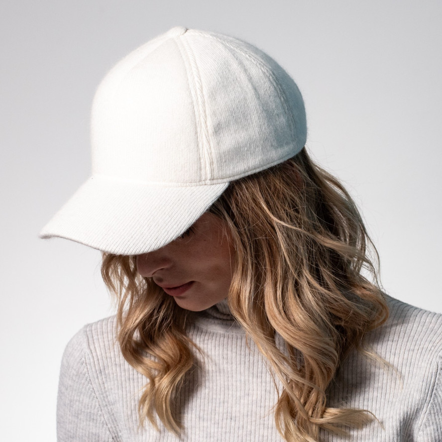 Бейсболка з регулятором жіноча вовна біла TERENCE 282-452, фото 4