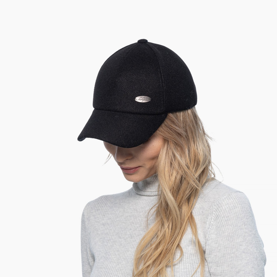 Бейсболка з регулятором і вушками жіноча вовна чорна КЕЙТ 307-742, фото 4