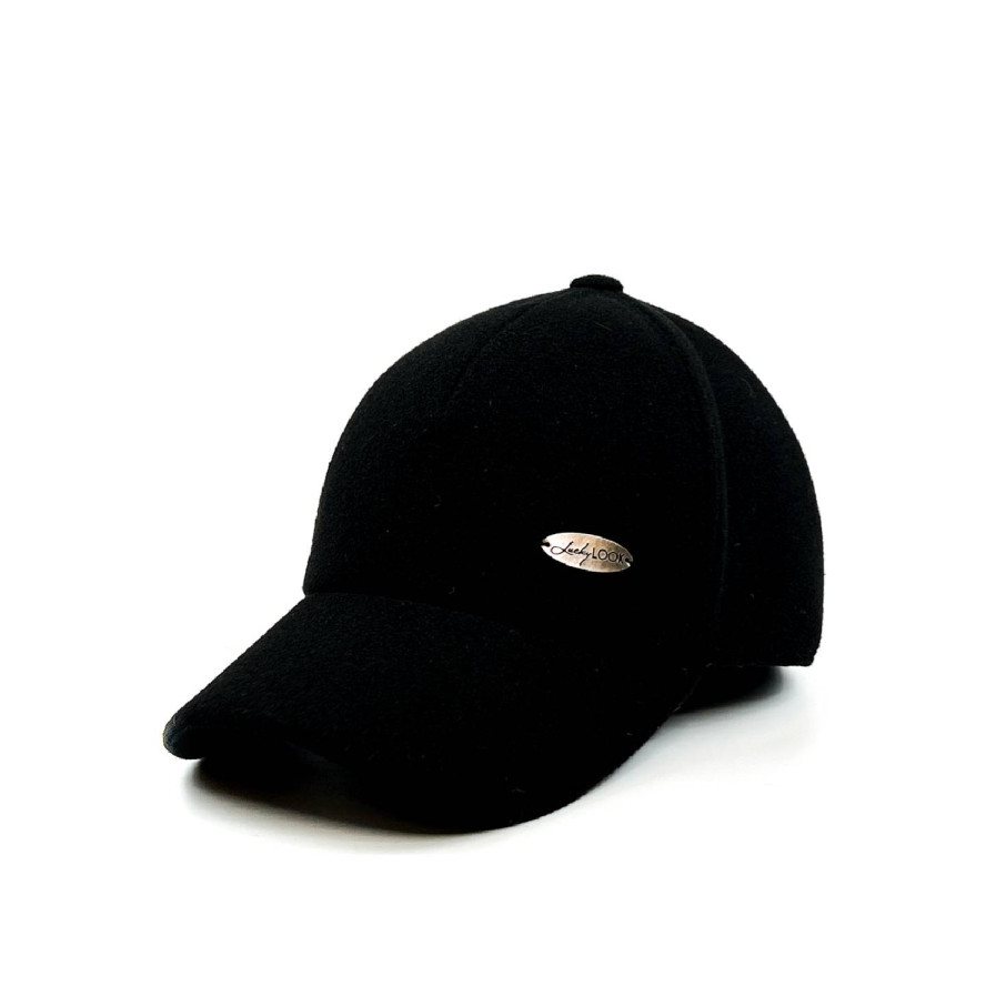 Бейсболка з регулятором і вушками жіноча вовна чорна КЕЙТ 307-742, фото 1