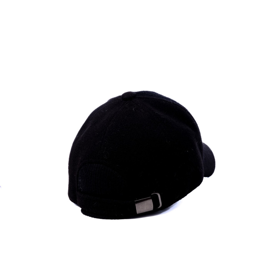 Бейсболка з регулятором і вушками жіноча ангора/кашемір чорна КЛАРІС 323-810, фото 2