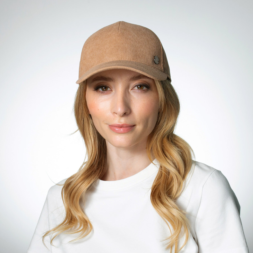 Бейсболка з регулятором жіноча вельвет бежева ФРЕДА 396-845, фото 4