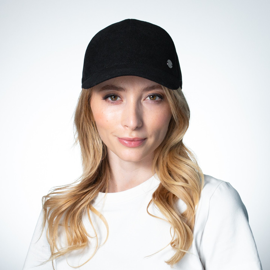 Бейсболка з регулятором жіноча вельвет чорна ФРЕДА 396-852, фото 4