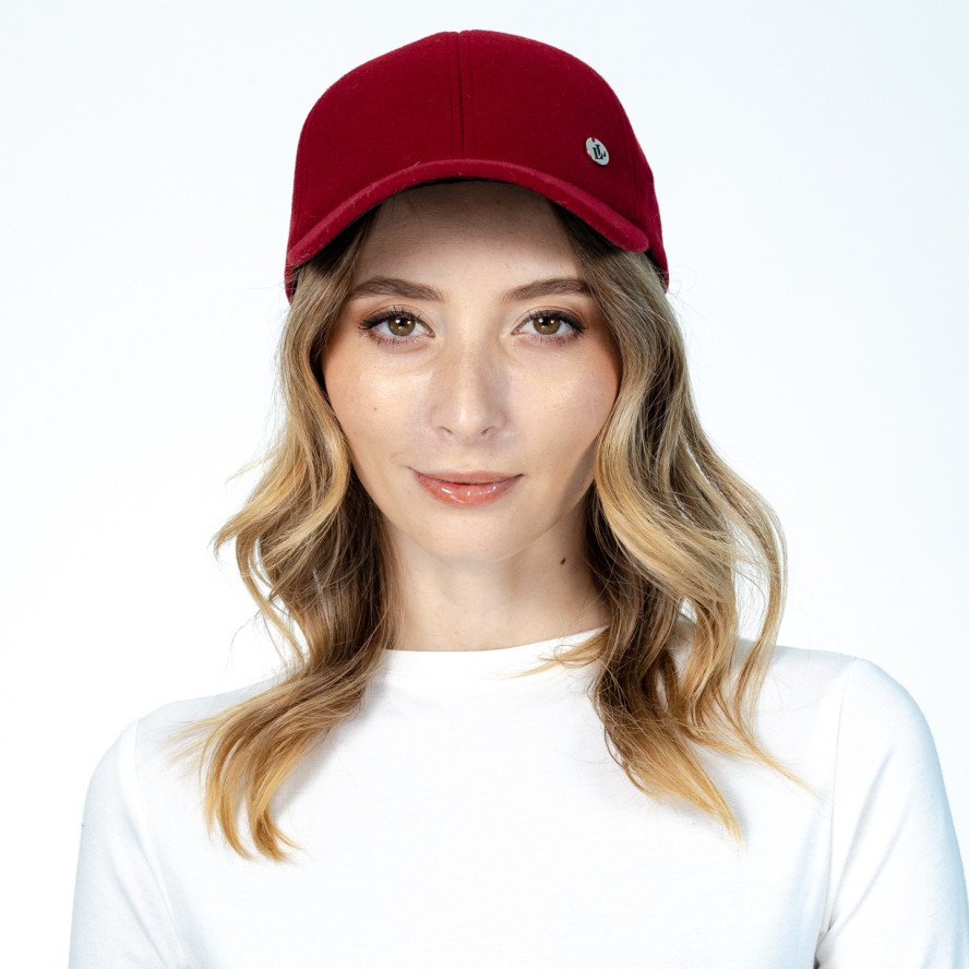Бейсболка з регулятором жіноча кашемір бордова ШЕР 556-232, фото 5