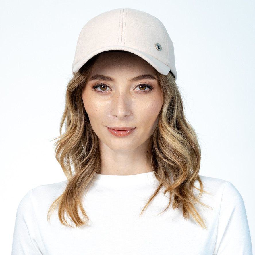 Бейсболка з регулятором жіноча кашемір бежева ШЕР 556-263, фото 5