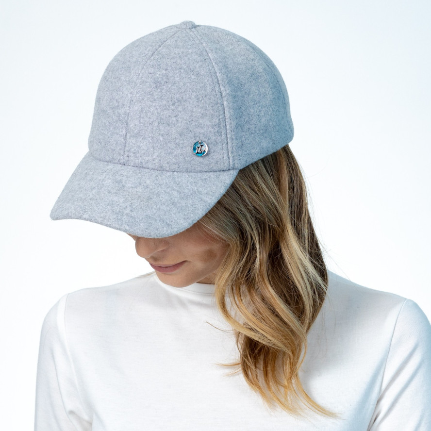 Бейсболка з регулятором жіноча кашемір сіра ШЕР 556-270, фото 4