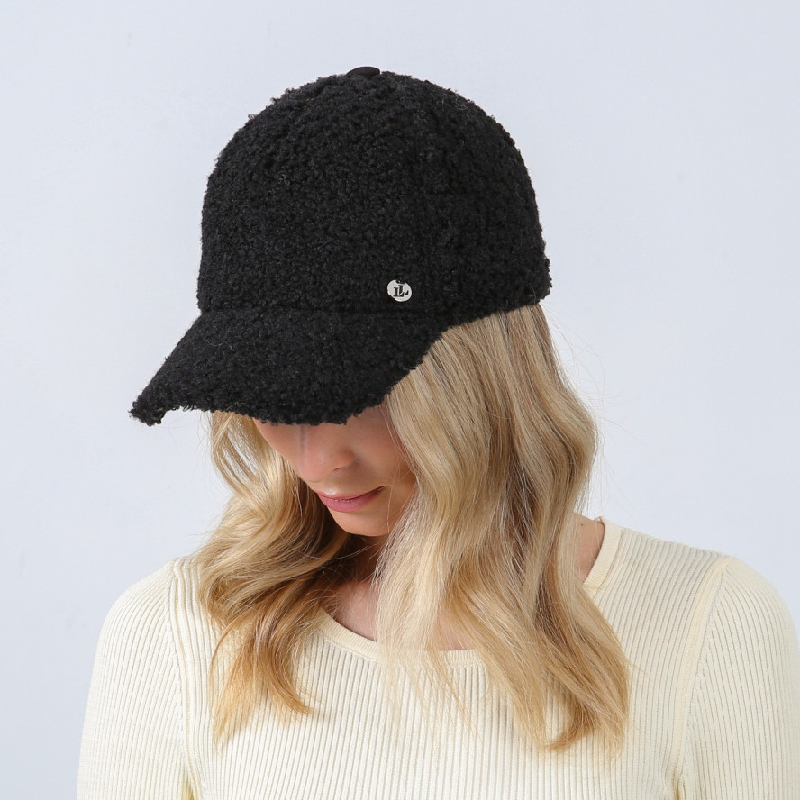 Бейсболка з регулятором жіноча штучне хутро каракуль чорна ДАРИНА 559-752, фото 5