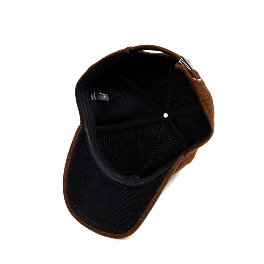 Бейсболка з регулятором жіноча вовна коричнева ЕМІЛІЯ 589-001, фото 3