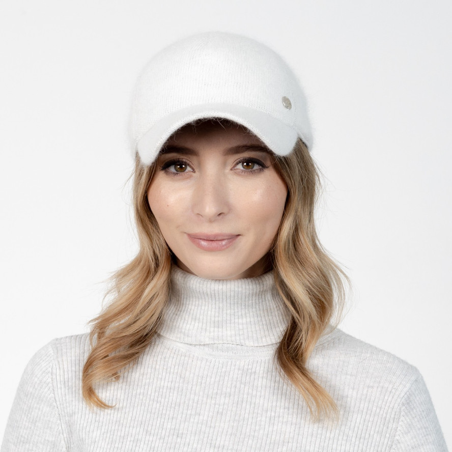 Бейсболка з регулятором жіноча ангора молочна ЕЛЬЗАРА 591-929, фото 5
