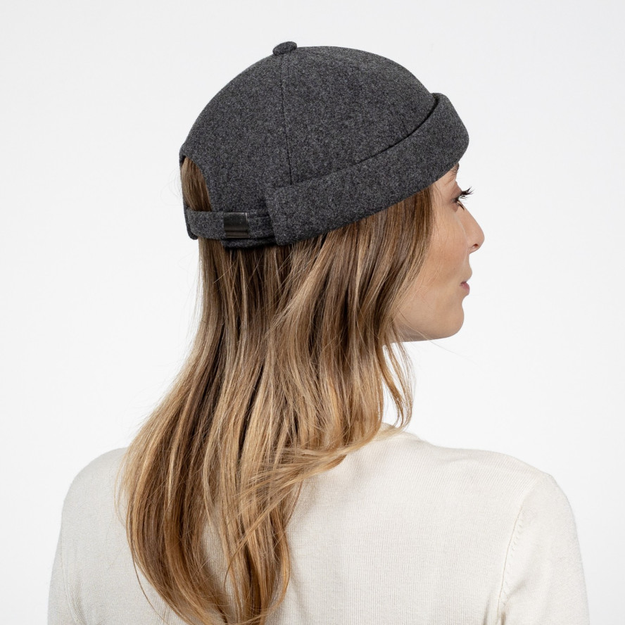 Бейсболка без козирка з регулятором жіноча вовна сіра ГРЕЙ 642-522, фото 8