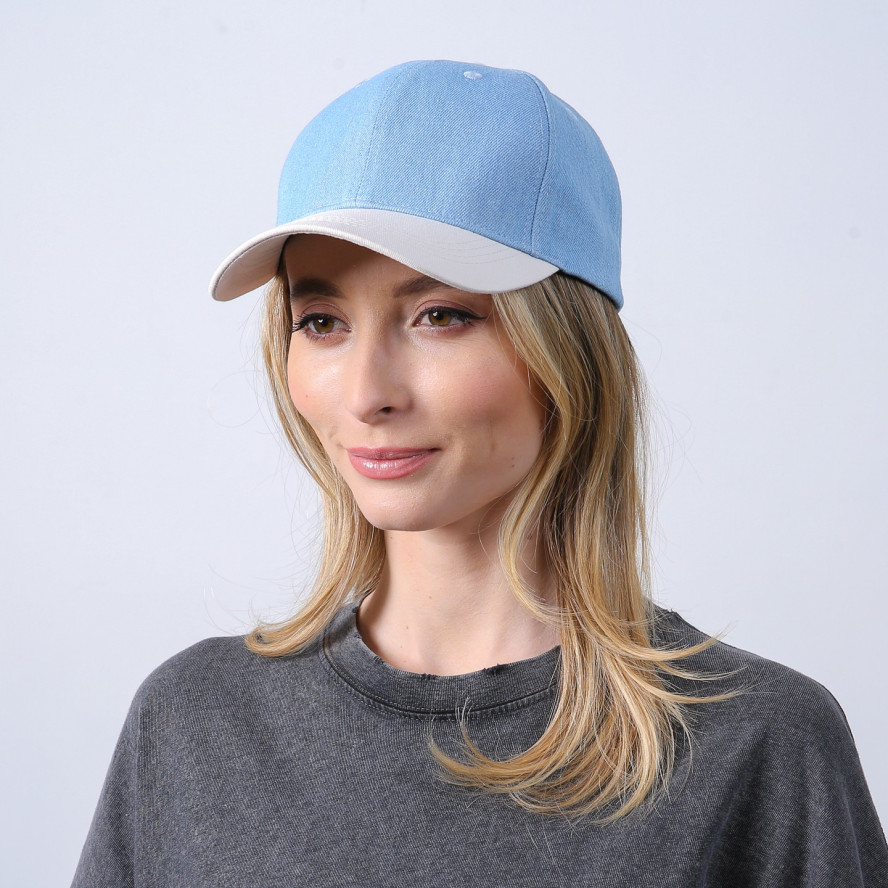 Бейсболка з регулятором жіноча котон синя СІВ 758-827, фото 4