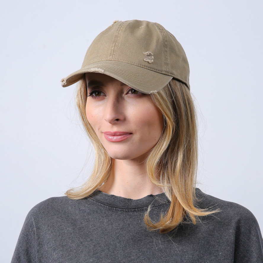 Бейсболка з регулятором жіноча котон бежева АЛІО 766-235, фото 4