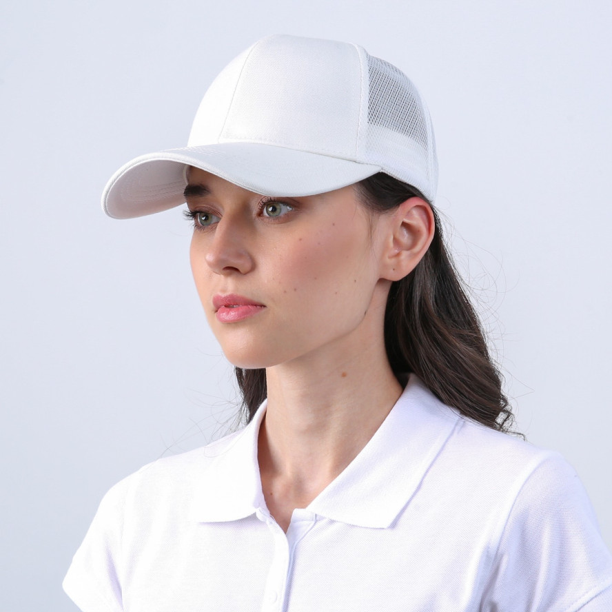 Бейсболка тракер жіноча котон біла ЛЕЙРІЯ 808-621, фото 4