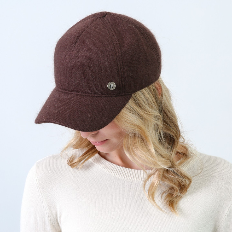 Бейсболка з регулятором жіноча вовна коричнева TERENCE 863-736, фото 5