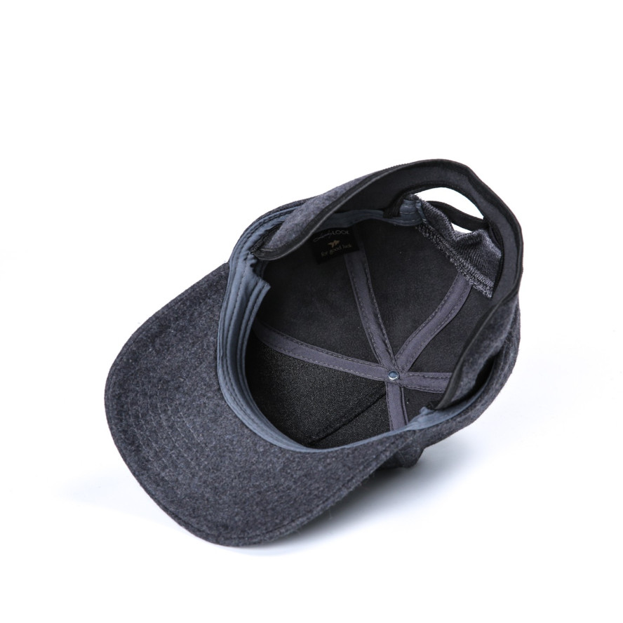 Бейсболка с регулятором и ушками мужская шерсть серая ФРЕД 923-713, фото 3