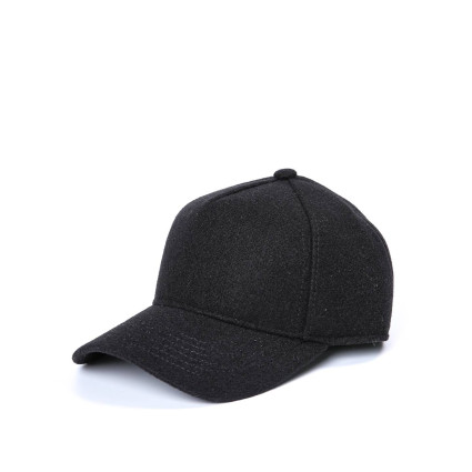 Бейсболка з регулятором і вушками чоловіча вовна чорна ФРЕД 923-720
