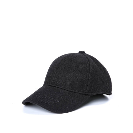 Бейсболка с регулятором и ушками мужская кашемир черная ТОНИ 923-751