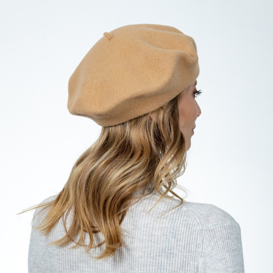 Берет жіночий вовна бежевий FLORA SUPER 267-925, фото 5