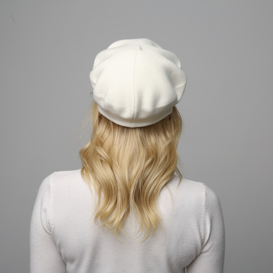 Берет жіночий модал молочний JANE 947-253, фото 5