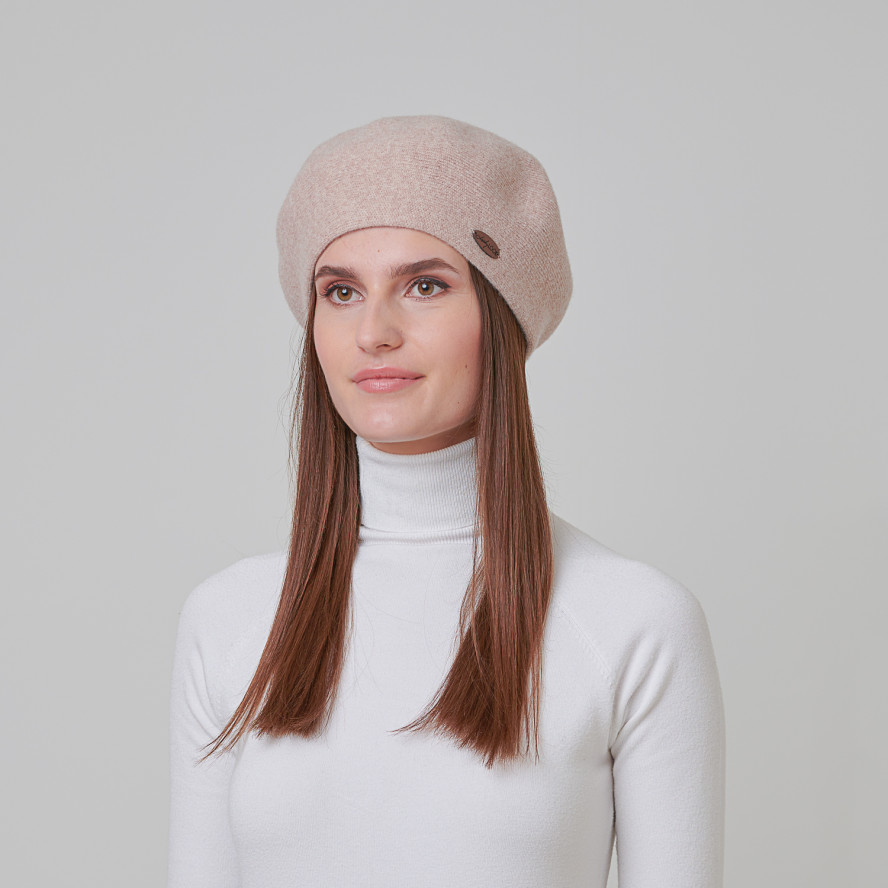 Берет жіночий вовна бежевий MARY 955-609, фото 4