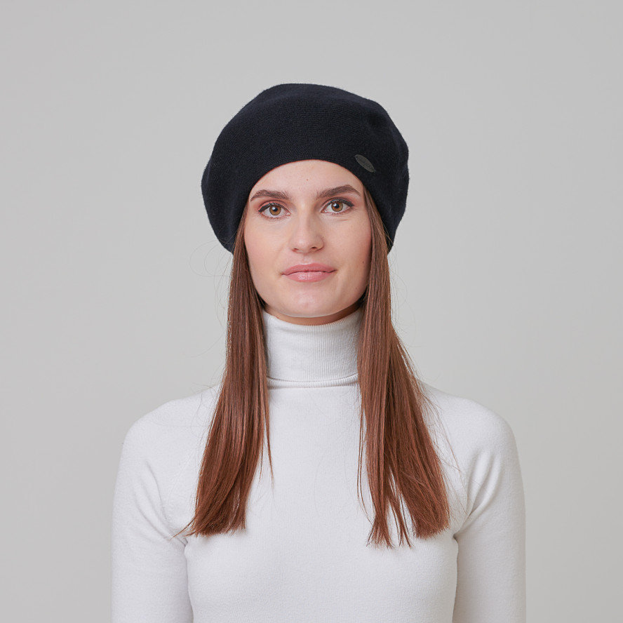 Берет жіночий вовна чорний MARY 955-616, фото 5