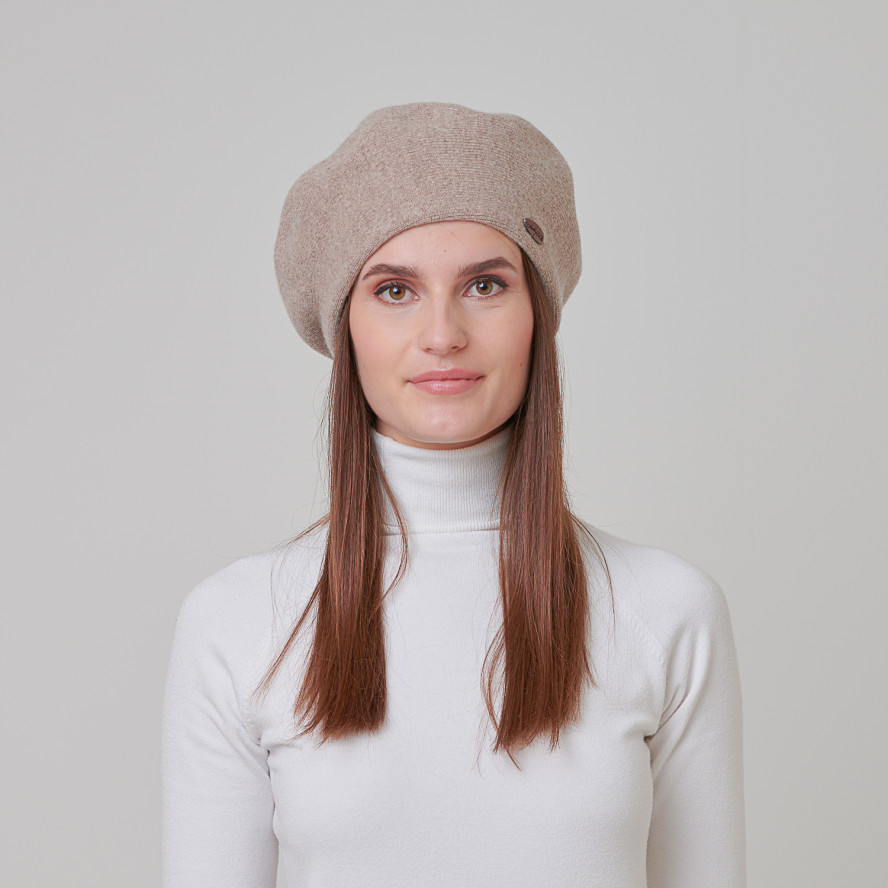 Берет женский шерсть бежевый MARY 955-630, фото 5