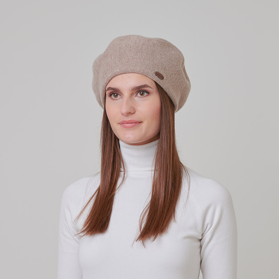 Берет женский шерсть бежевый MARY 955-630, фото 4