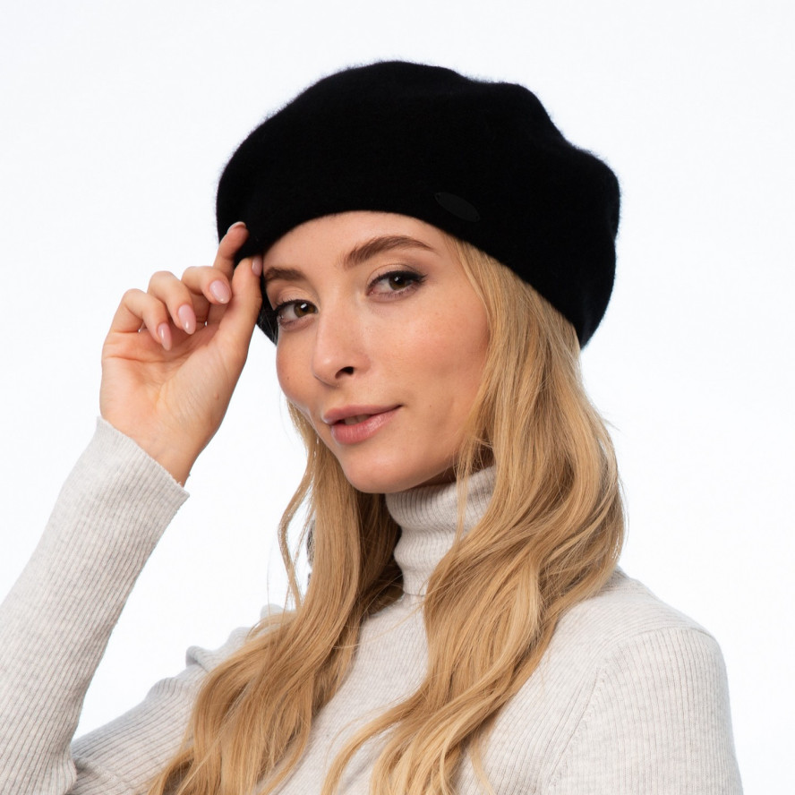 Берет жіночий ангора чорний ROSE 955-647, фото 4