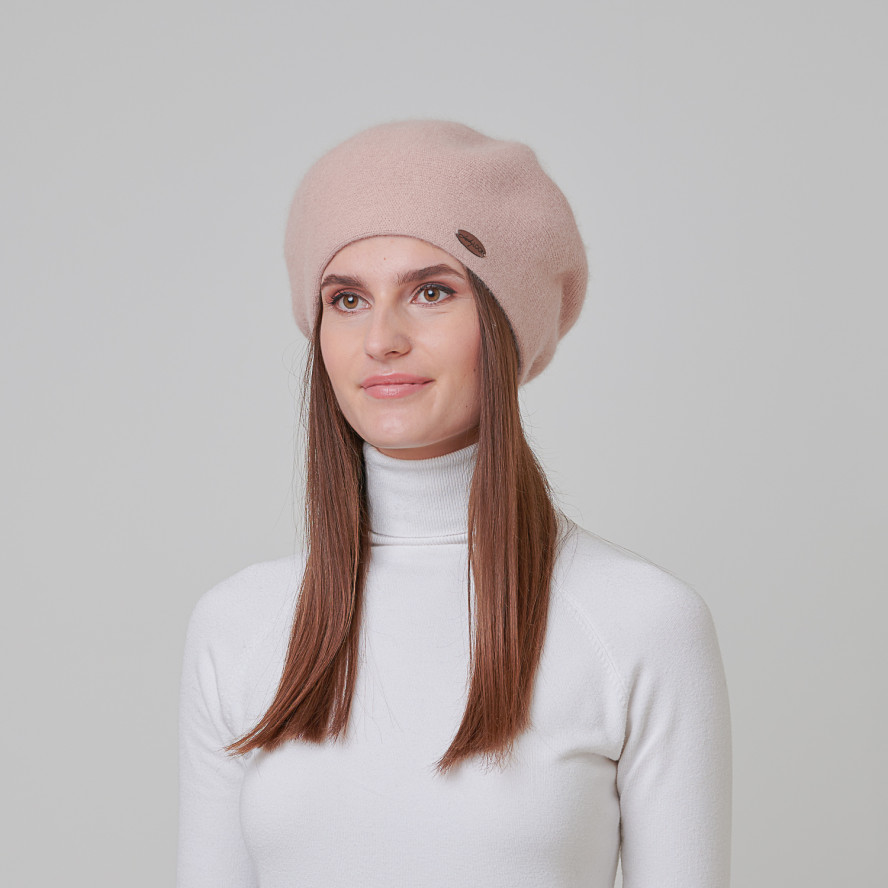 Берет жіночий ангора бежевий ROSE 955-654, фото 4