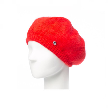 Берет жіночий віскоза з ангорою червоний ADRIENNE 259-195 Берет жіночий віскоза з ангорою червоний ADRIENNE 259-195