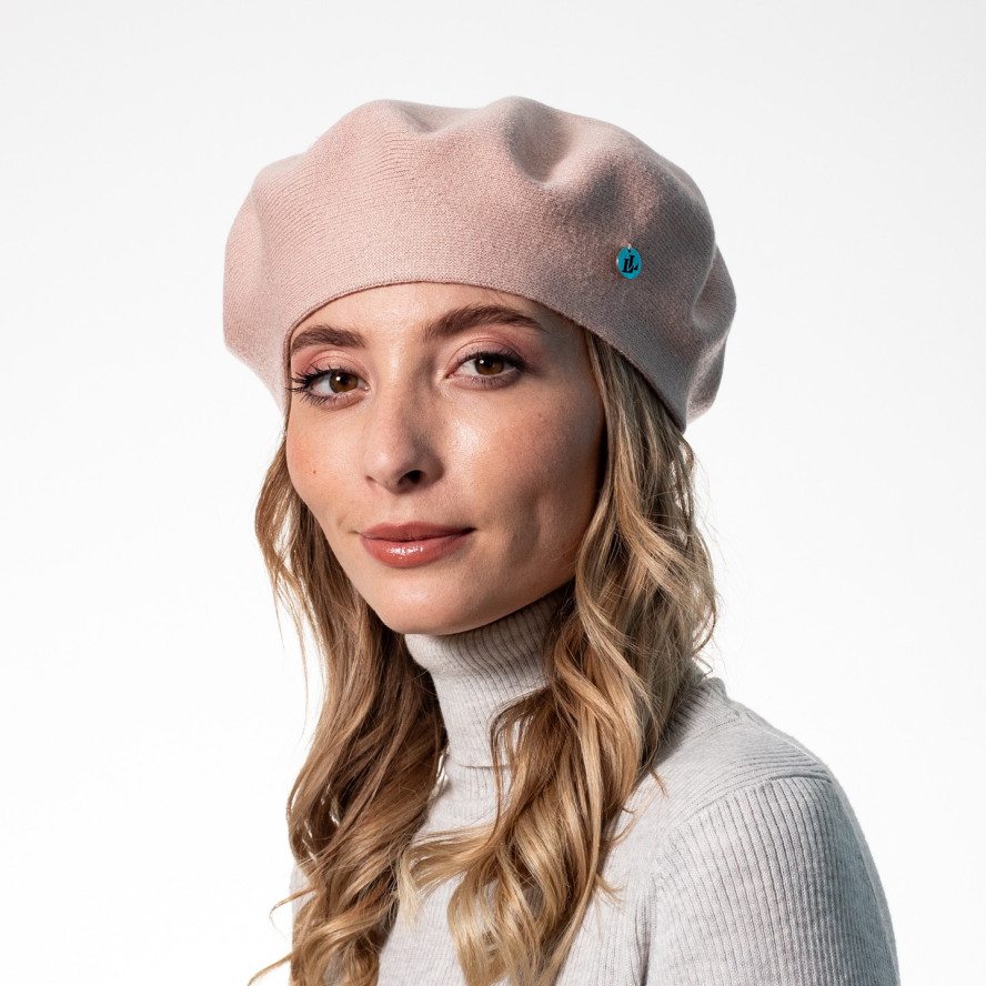 Берет жіночий віскоза з вовною бежевий НОНА 554-351, фото 4