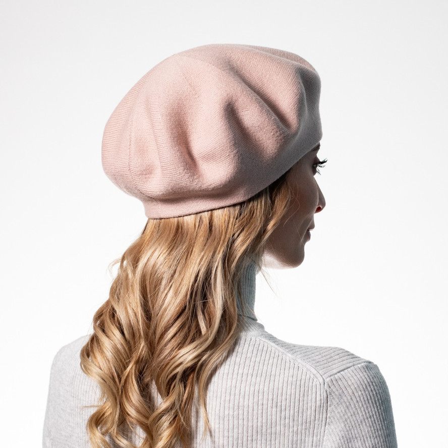 Берет жіночий віскоза з вовною бежевий НОНА 554-351, фото 5