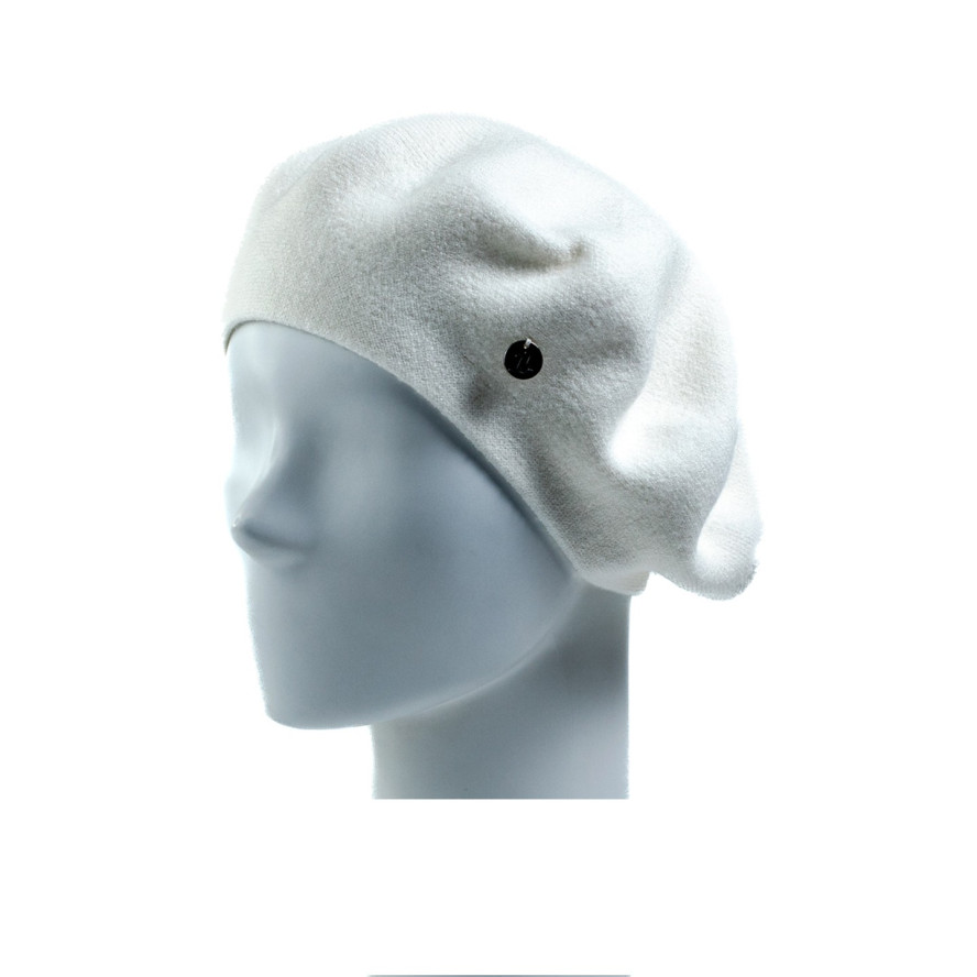 Берет женский вискоза с шерстью молочный НОНА 554-368, фото 1