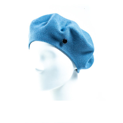 Берет женский вискоза с шерстью голубой НОНА 554-382