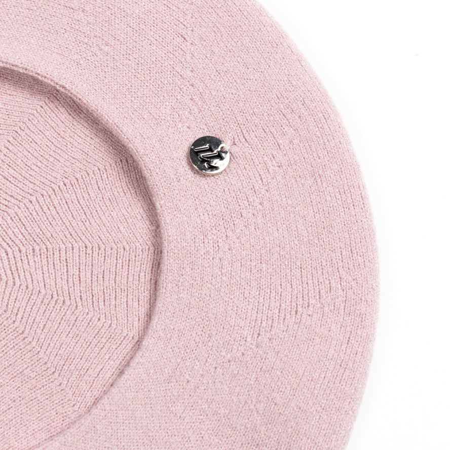 Берет женский вискоза с шерстью розовый НОНА 584-235, фото 3