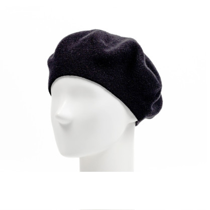 Берет жіночий віскоза з вовною чорний НОНА 584-259