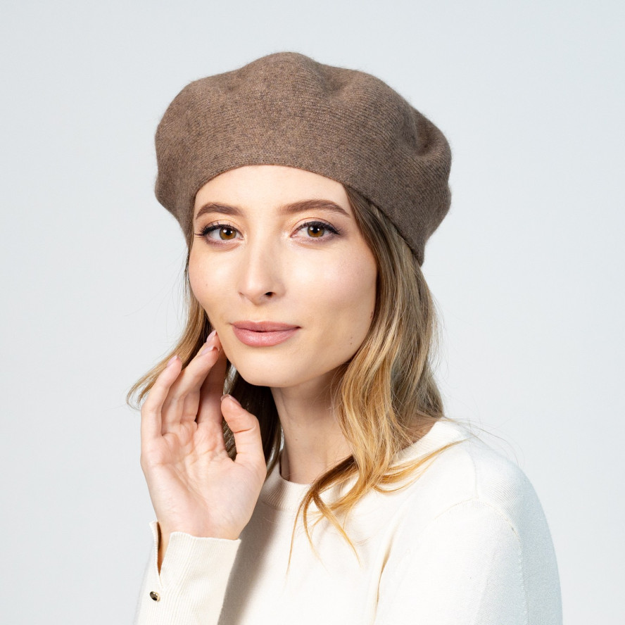Берет женский ангора коричневый ЗОРЯНА 597-259, фото 4